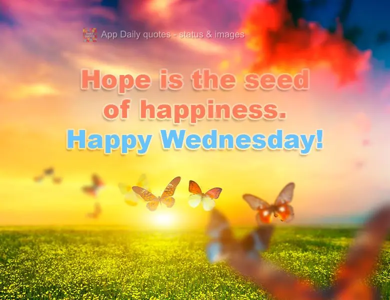 Hope is the seed of happiness. Happy Wednesday!