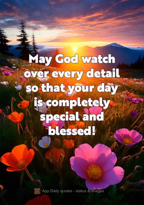 Que Deus possa estar cuidando de cada detalhe para que o seu dia seja inteiramente especial e abençoado!
