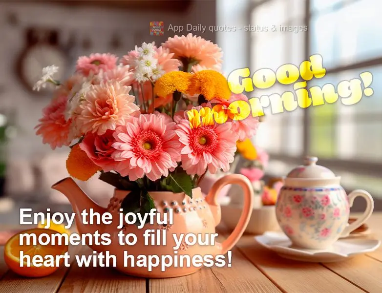 Aproveite os momentos alegres para que se encha o coração de felicidade! Bom dia!