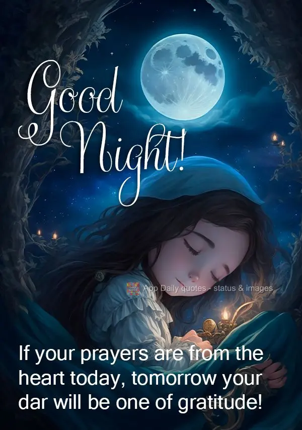 Se hoje a sua oração for feita de coração, amanhã o seu dia será de gratidão!