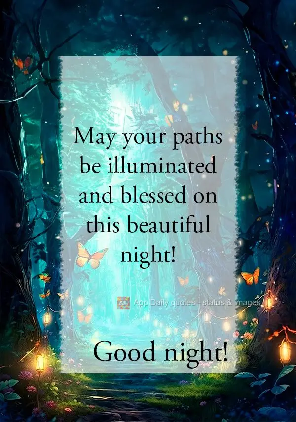 Que os seus caminhos sejam iluminados e abençoados nesta linda noite! Boa noite!