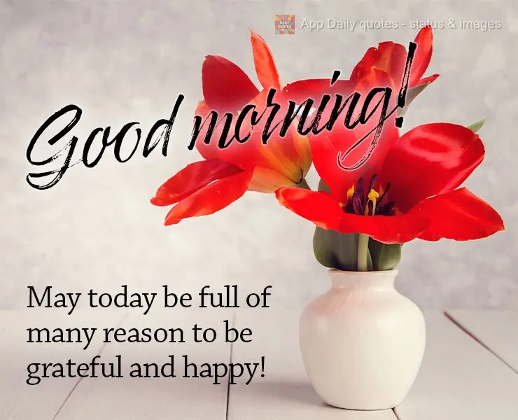 May today be full of many reason to be grateful and happy! Good morning!