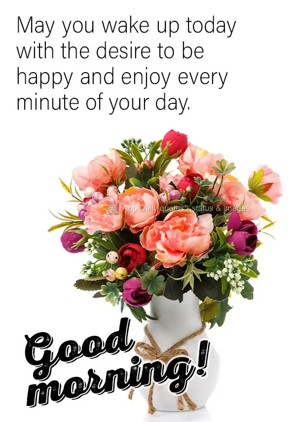 Que hoje você possa despertar com vontade de ser feliz e aproveitar cada momento da vida. Bom dia!