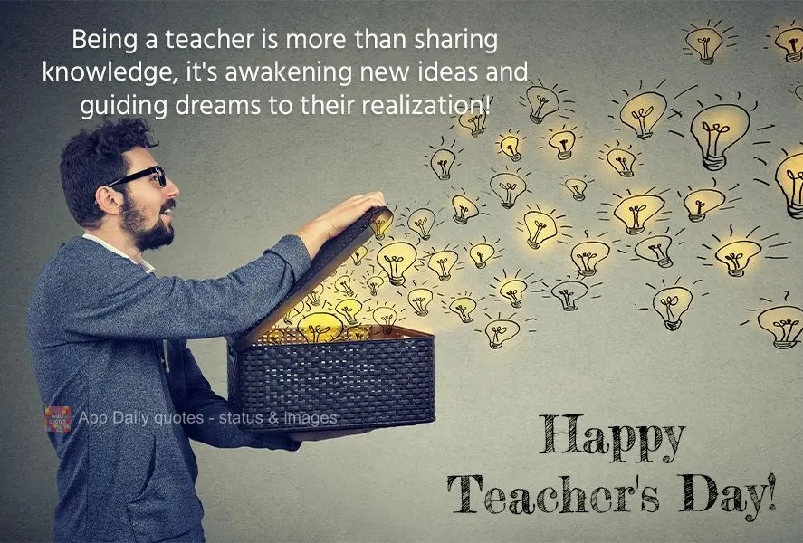 Ser Professor é mais do que compartilhar conhecimento, é despertar novas ideias e direcionar sonhos à sua realização! Feliz dia dos Professores!