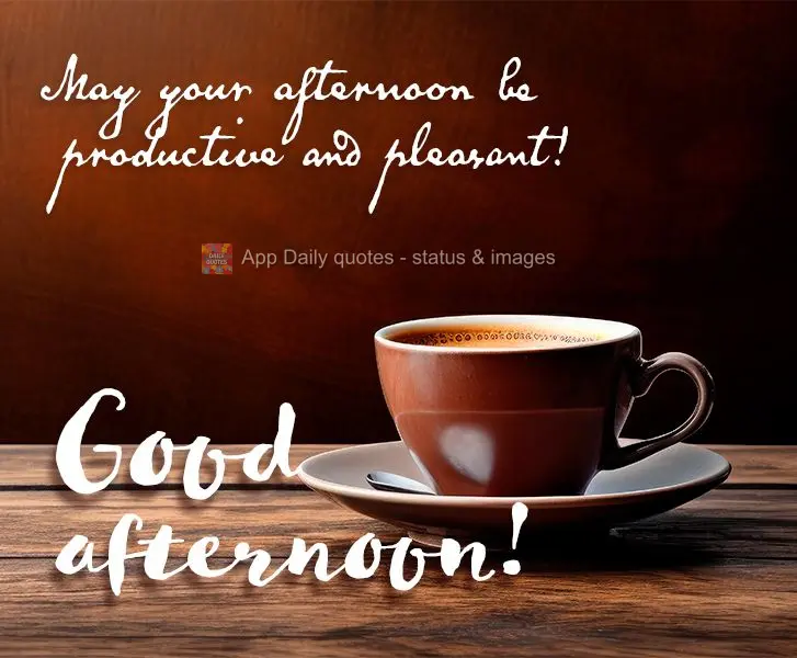 Que sua tarde seja produtiva e agradável!  Boa tarde!