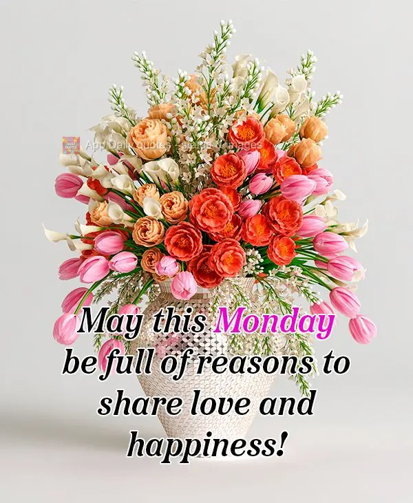 May this Monday be full of reasons to share love and happiness!