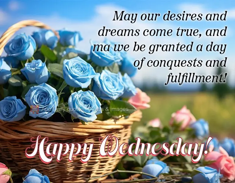 May our desires and dreams come true, and ma we be granted a day of conquests and fulfillment! Happy Wednesday!