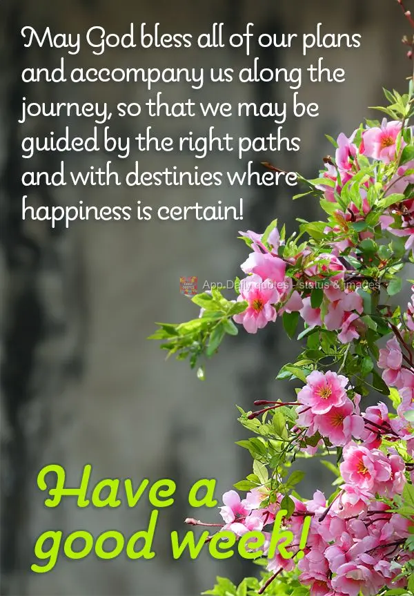 May God bless all of our plans and accompany us along the journey, so that we may be guided by the right paths and with destinies where happiness is cert...