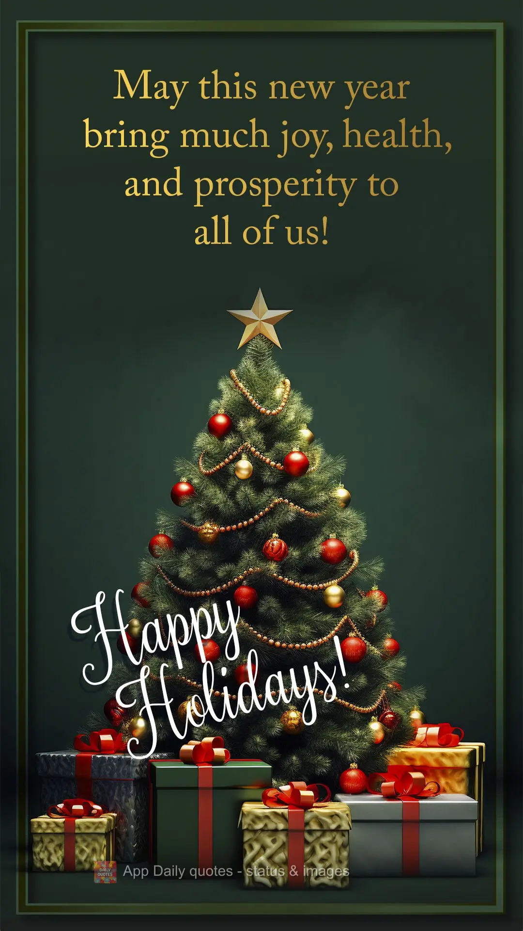 May this new year bring much joy, health, and prosperity to all of us! Happy Holidays!