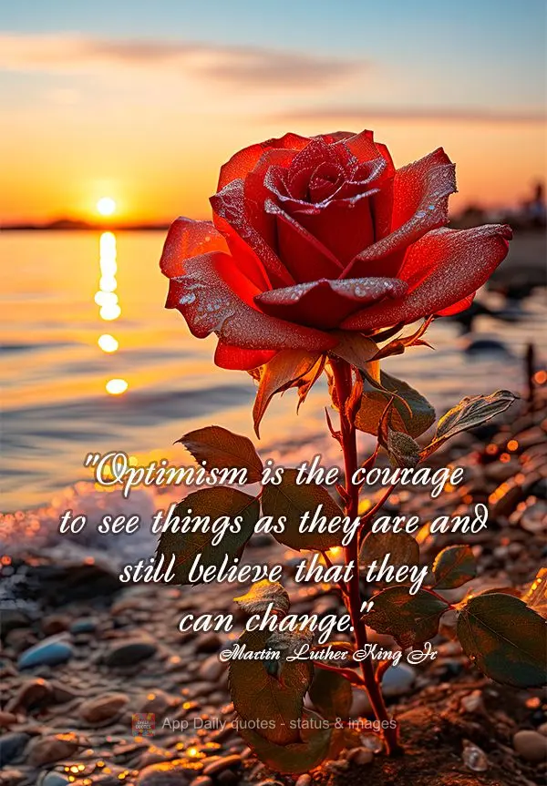 "Otimismo é a coragem de ver as coisas como elas são e ainda acreditar que elas podem mudar." Martin Luther King Jr