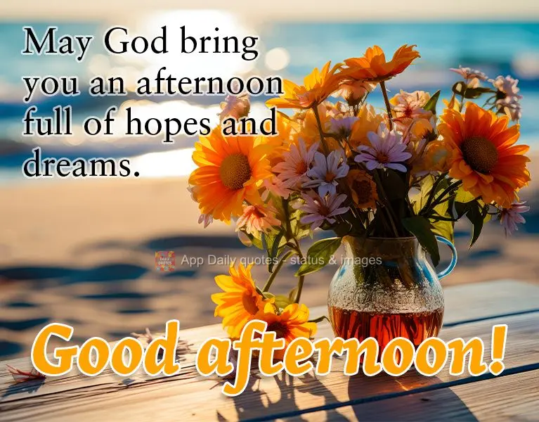 Que Deus lhe traga uma tarde recheada de expectativas e esperança. Boa tarde!