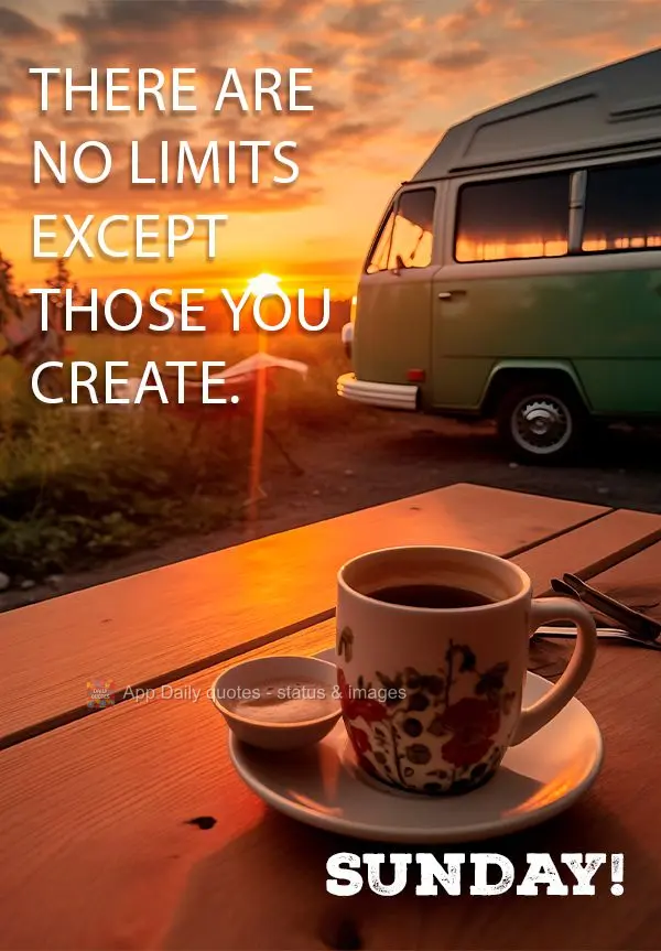 Não existem limites, a menos que você os crie. Domingo!