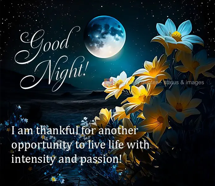 I am thankful for another opportunity to live life with intensity and passion! Good night!