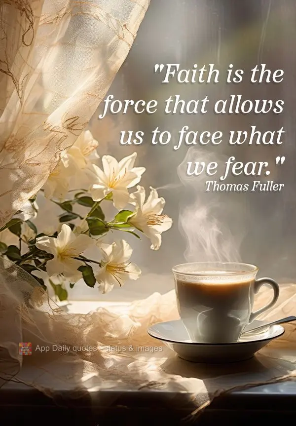 "A fé é a força que nos permite enfrentar o que tememos." Thomas Fuller