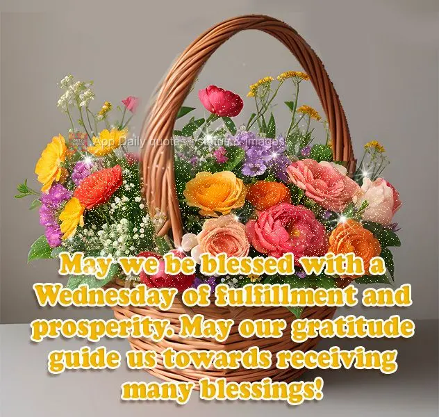 May we be blessed with a Wednesday of fulfillment and prosperity. May our gratitude guide us towards receiving many blessings! Happy Wednesday!