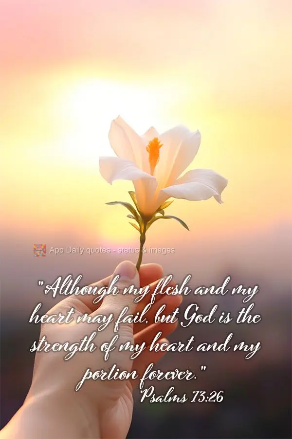 "Ainda que minha mente e meu corpo enfraqueçam, Deus é minha força, ele é tudo o que eu sempre preciso." Salmos 73:26