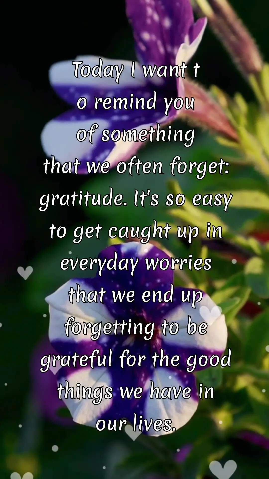 Hoje eu quero te lembrar de algo 
que muitas vezes esquecemos: a gratidão. É tão fácil nos envolvermos nas preocupações do dia a dia que acabamos n...