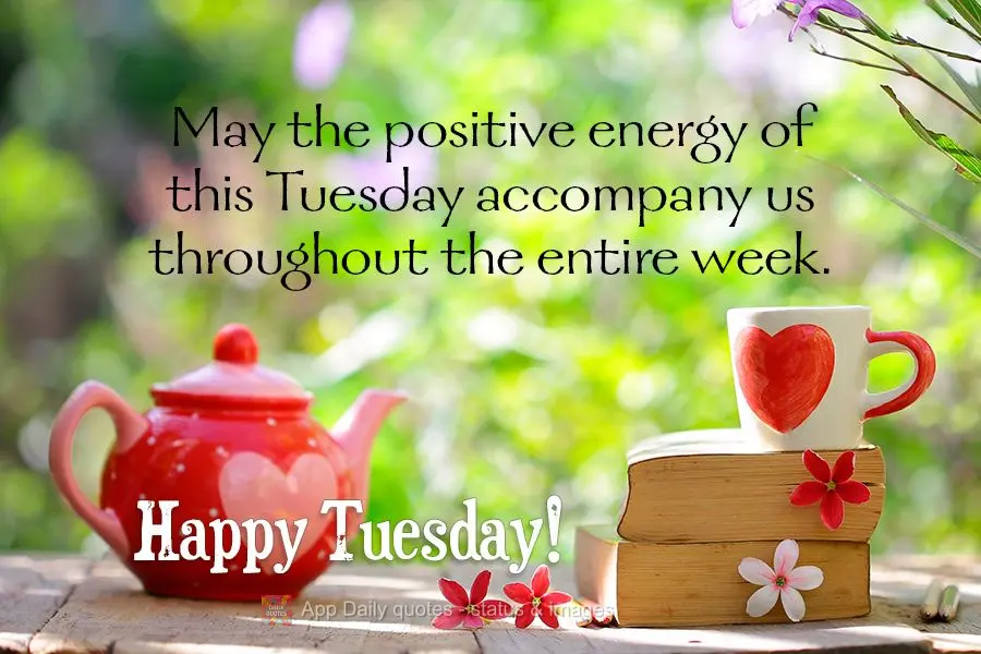 May the positive energy of this Tuesday accompany us throughout the entire week. Happy Tuesday!
