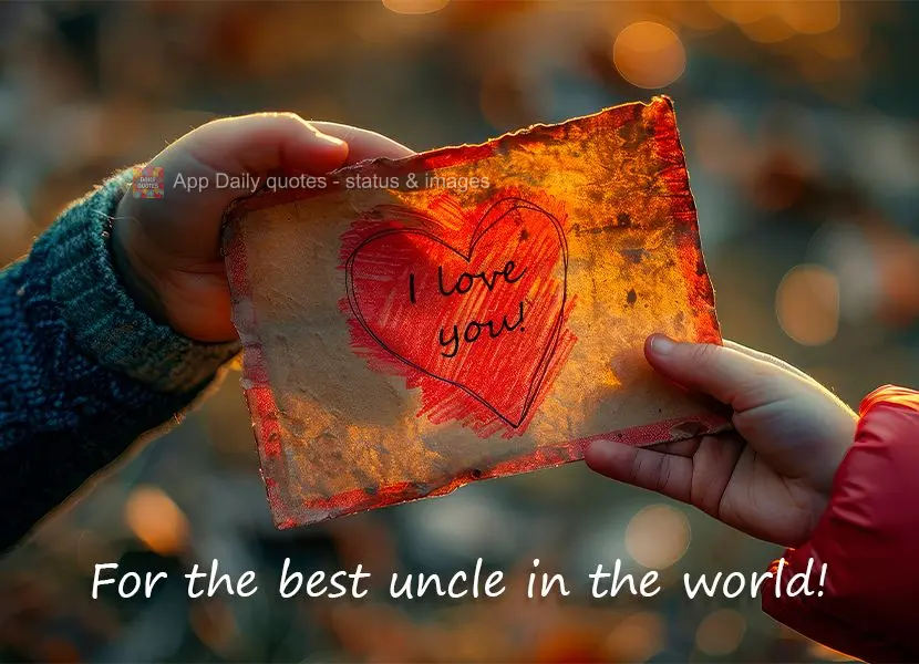 Para o melhor tio do mundo! Te amo!