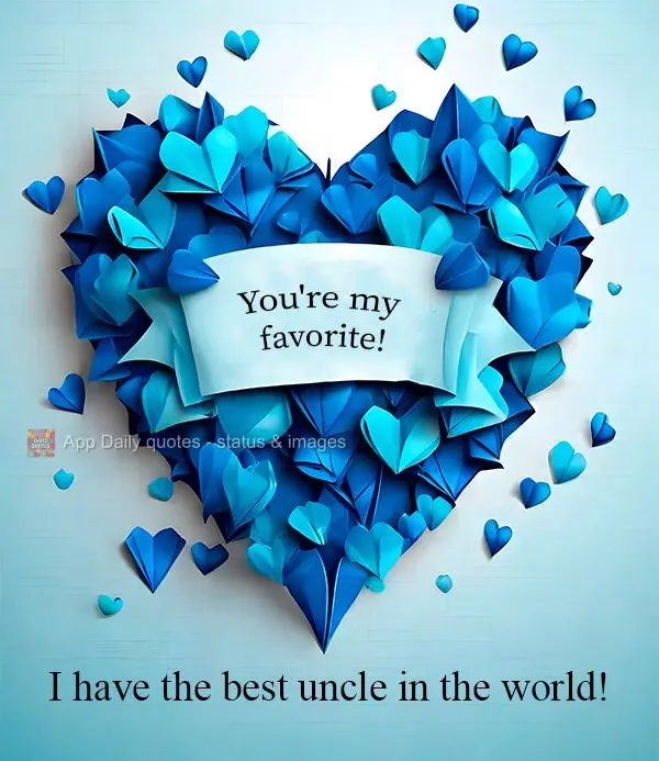 Eu tenho o melhor tio do mundo! Te adoro!