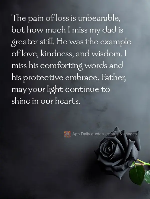 A dor da perda é insuportável, mas a saudade que sinto do meu pai é ainda maior. Ele foi um exemplo de amor, bondade e sabedoria. Sinto falta de suas ...
