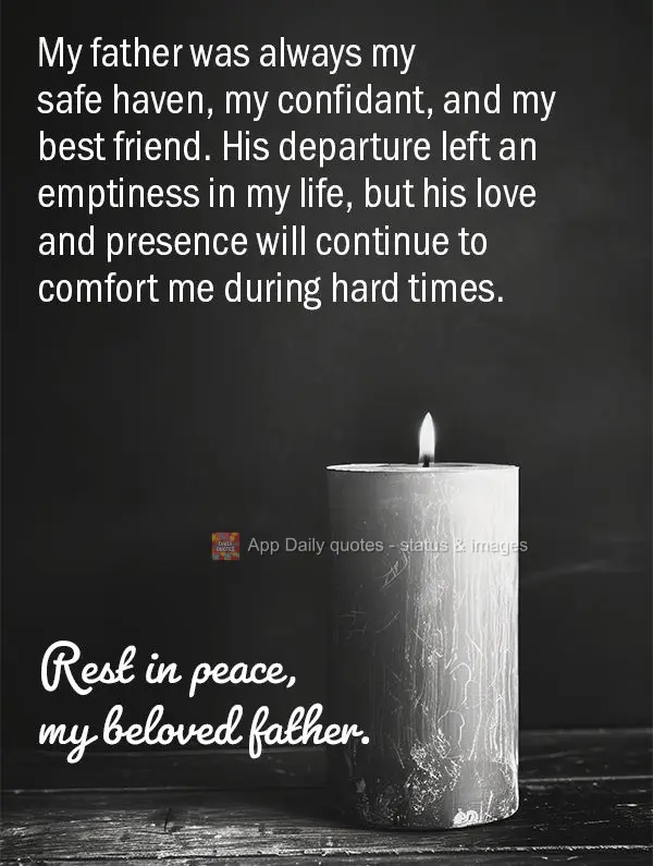 Meu pai sempre foi meu porto seguro, meu confidente e meu melhor amigo. Sua partida deixou um vazio em minha vida, mas seu amor e sua presença continuam...