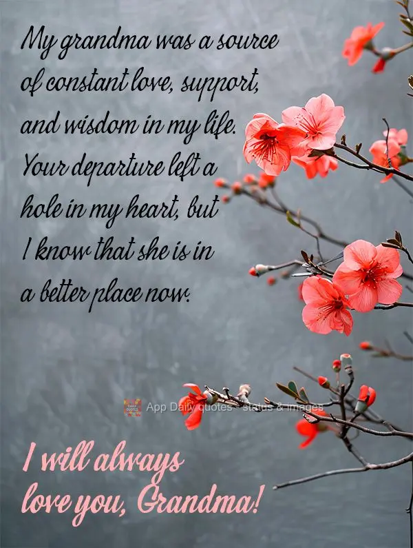 Minha avó era uma fonte constante de amor, apoio e sabedoria em minha vida. Sua partida deixou um buraco em meu coração, mas sei que ela está em um l...