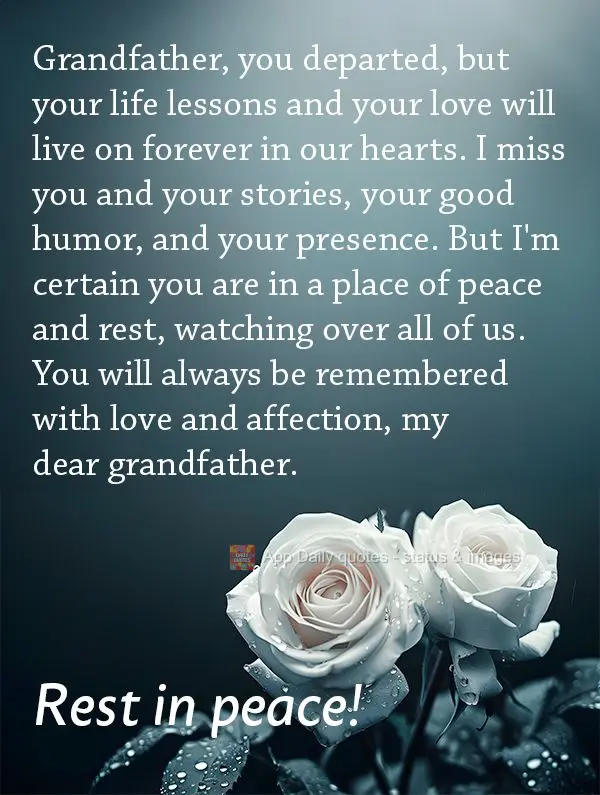 Meu avô, você partiu, mas suas lições de vida e seu amor ficarão para sempre em nossos corações. Sinto saudades de suas histórias, de seu bom hum...
