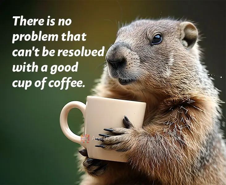 There is no problem that can't be resolved with a good cup of coffee.