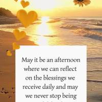 Que seja uma tarde onde possamos refletir sobre as bênçãos que recebemos diariamente e que nunca deixemos de ser gratos por ela. Boa tarde!