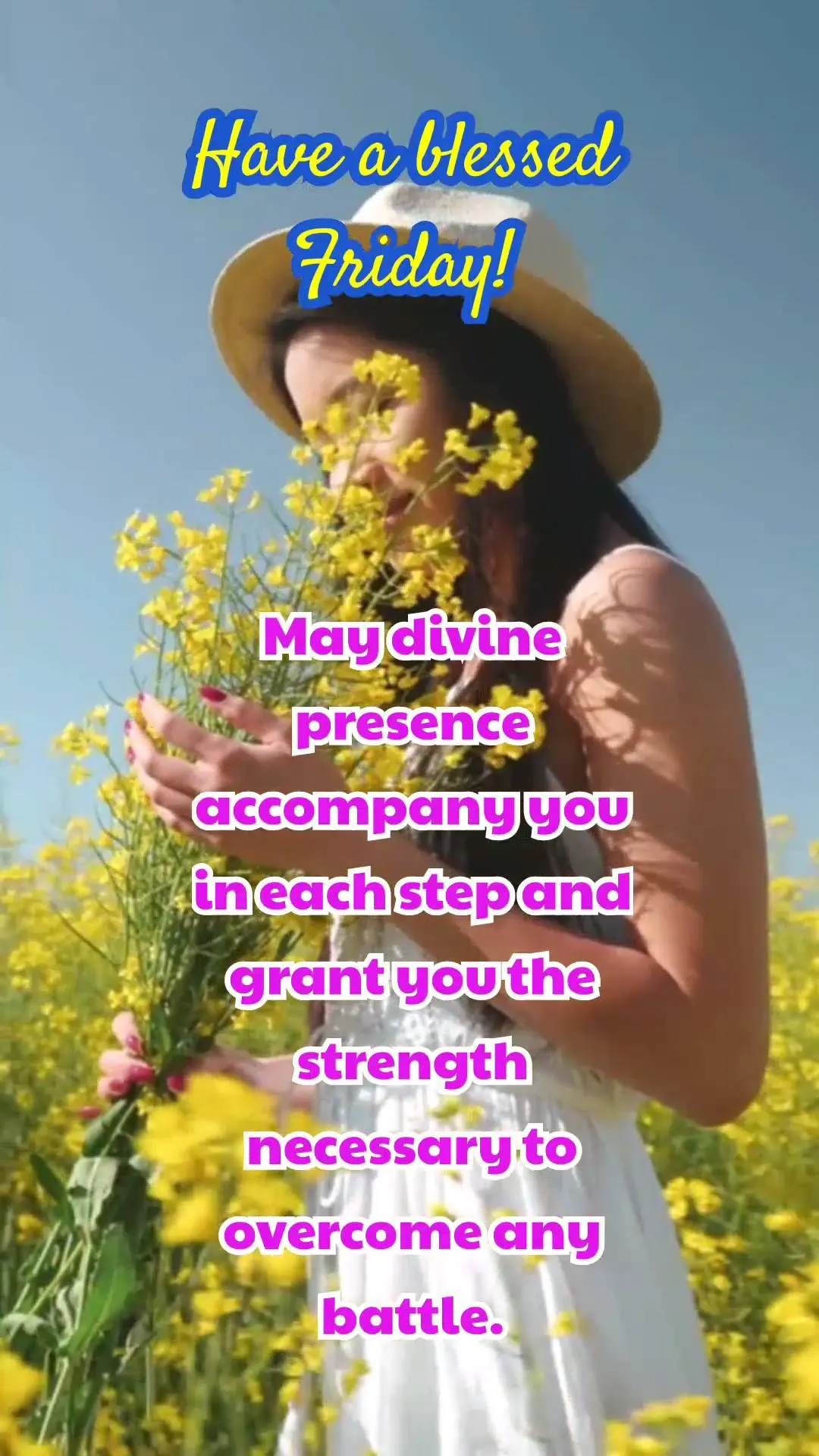 Que a presença divina te acompanhe em cada passo e te conceda a força necessária para vencer qualquer batalha.  Tenha uma Sexta-feira abençoada!