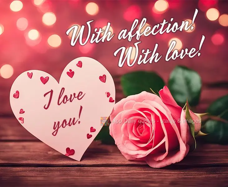 Com carinho! Com amor! Eu te Amo!