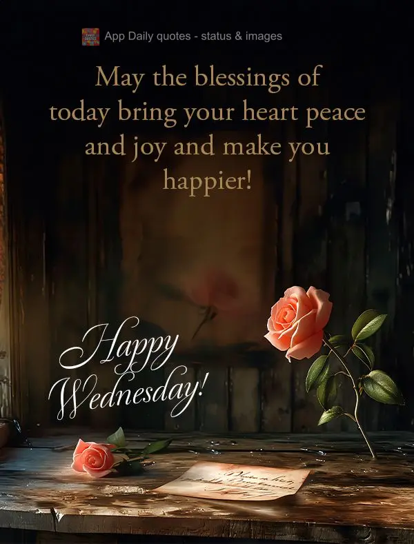 May the blessings of today bring your heart peace and joy and make you happier! Happy Wednesday!