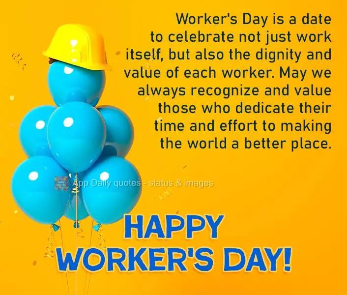 O dia do trabalhador é uma data para celebrar não apenas o trabalho em si, mas também a dignidade e o valor de cada trabalhador. Que possamos reconhec...