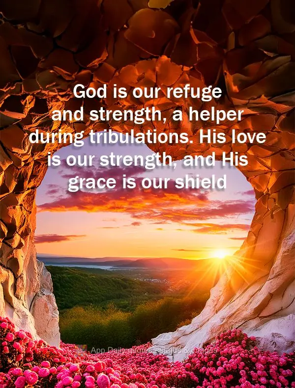 God is our refuge and strength, a helper during tribulations. His love is our strength, and His grace is our shield.