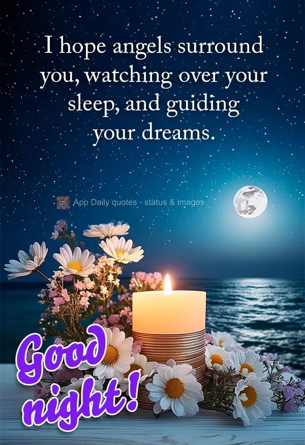 Desejo que os anjos estejam ao seu redor, protegendo seu sono e guiando seus sonhos. Boa noite!