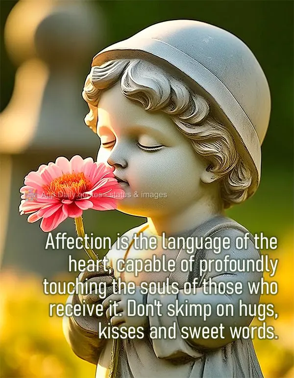 O carinho é a linguagem do coração, capaz de tocar profundamente a alma de quem o recebe. Não economize nos abraços, beijos e palavras doces.