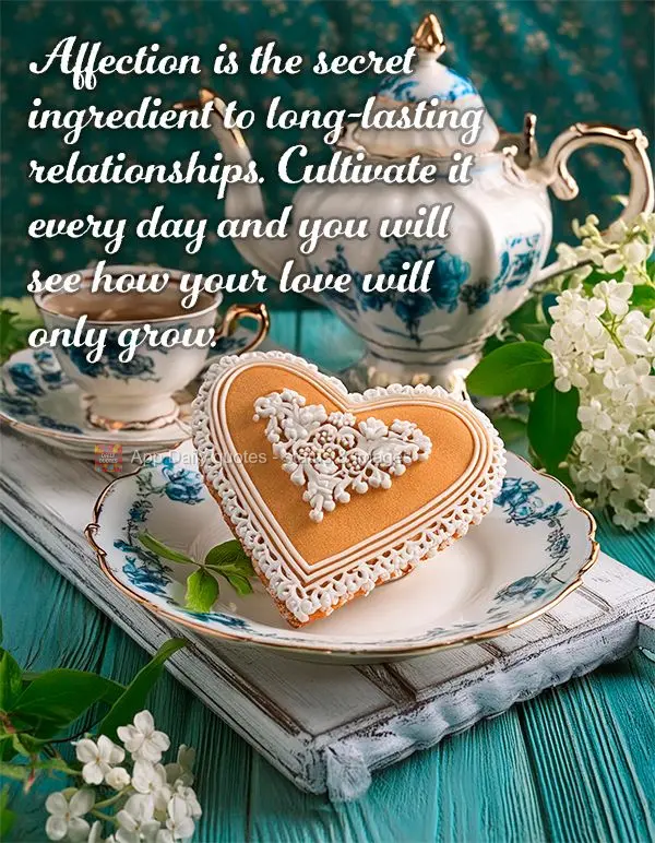 O carinho é o ingrediente secreto dos relacionamentos duradouros. Cultive-o todos os dias e verá como seu amor só tende a crescer.
