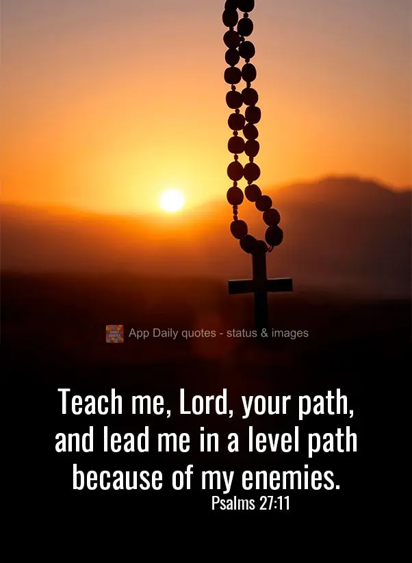 Teach me, Lord, your path, and lead me in a level path because of my enemies. Psalms 27:11