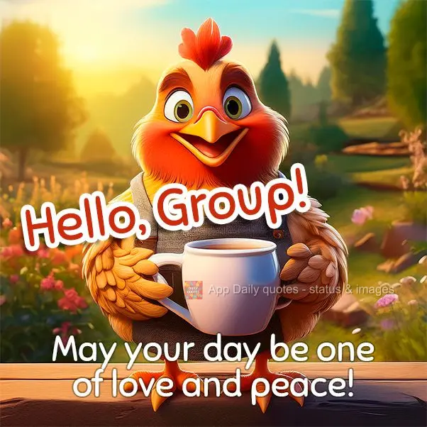 Que seu dia seja de amor e paz! Olá Grupo!