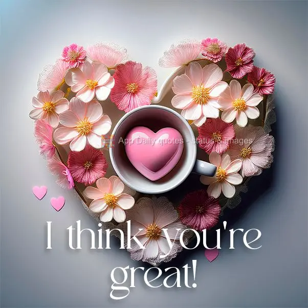 I think you're great!