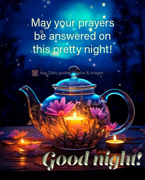 Que suas preces sejam atendidas nesta linda noite! Boa noite!