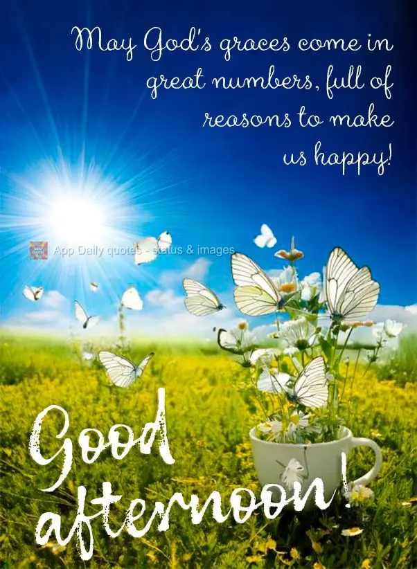 May God's graces come in great numbers, full of reasons to make us happy! Good afternoon!