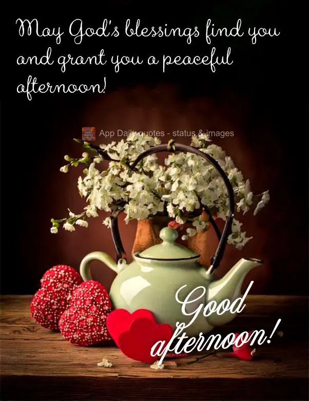 Que as bênçãos de Deus te encontre e te lhe conceda uma tarde de paz! Boa tarde!