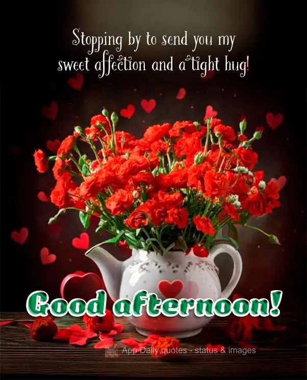 Stopping by to send you my sweet affection and a tight hug! Good afternoon!