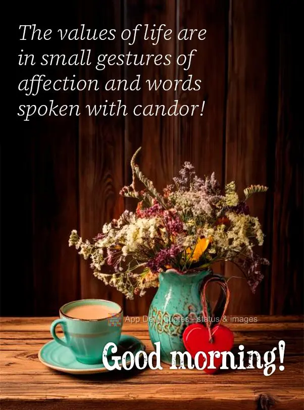 The values ​​of life are in small gestures of affection and words spoken with candor! Good morning!