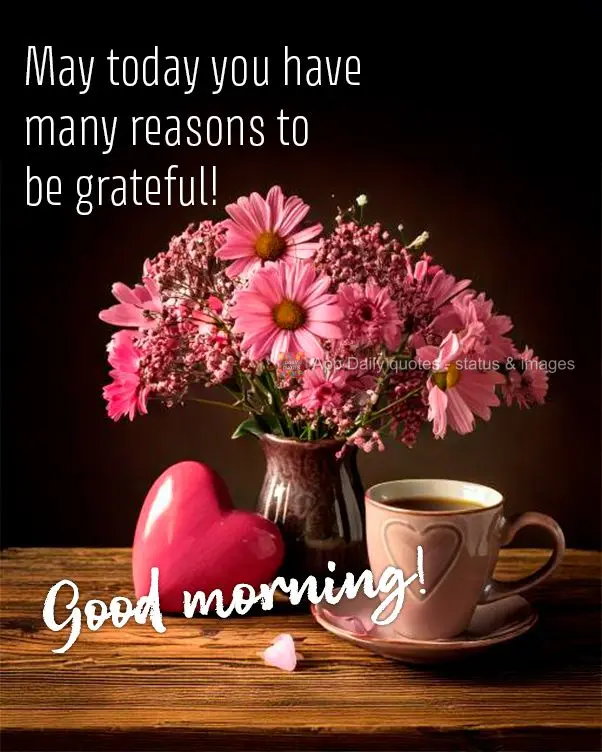 Que hoje você tenha muitos motivos para agradecer! Bom dia!