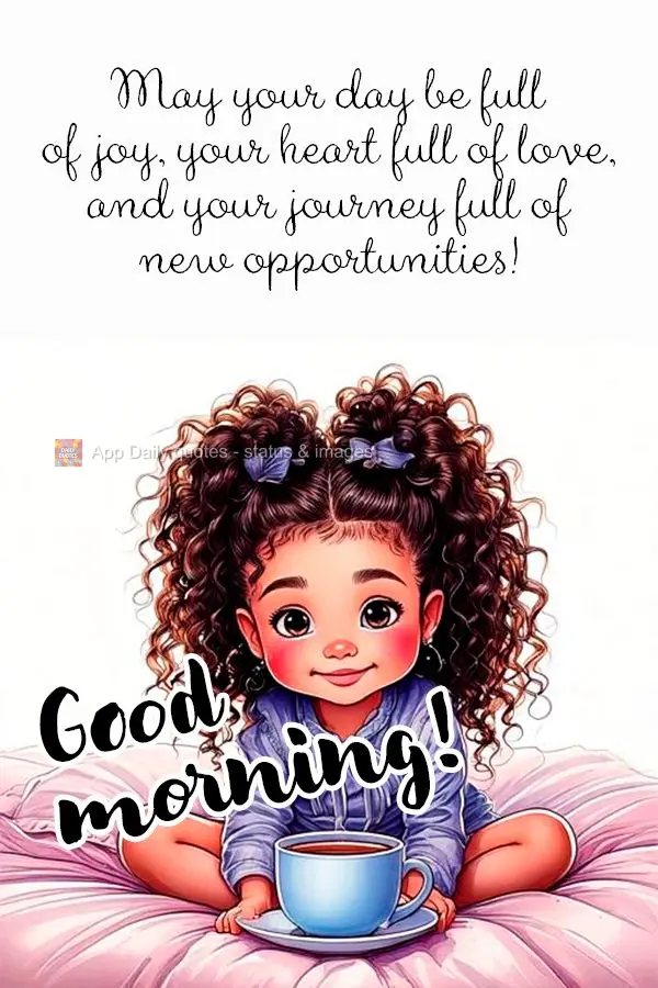 May your day be full of joy, your heart full of love, and your journey full of new opportunities! Good morning!