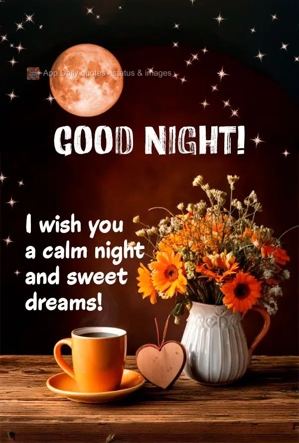 I wish you a calm night and sweet dreams! Good night!