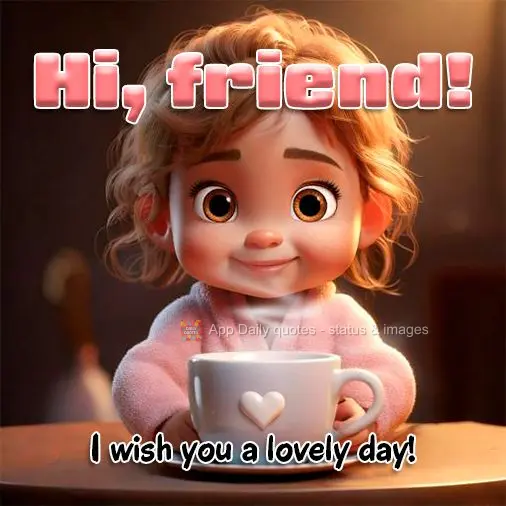 I wish you a lovely day! Hi, friend!